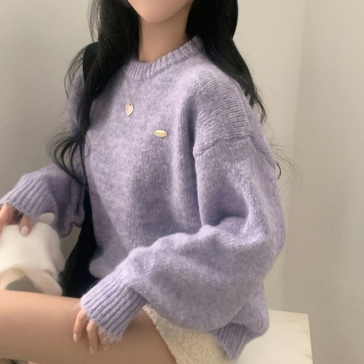 마블링 모헤어 보카시 펜던트 도톰 라운드니트 5color