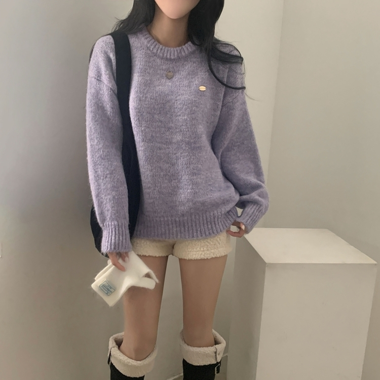 마블링 모헤어 보카시 펜던트 도톰 라운드니트 5color