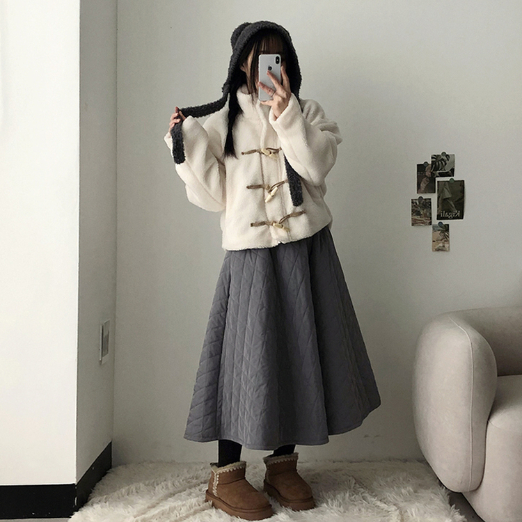 キルティングバンディングロングスカート