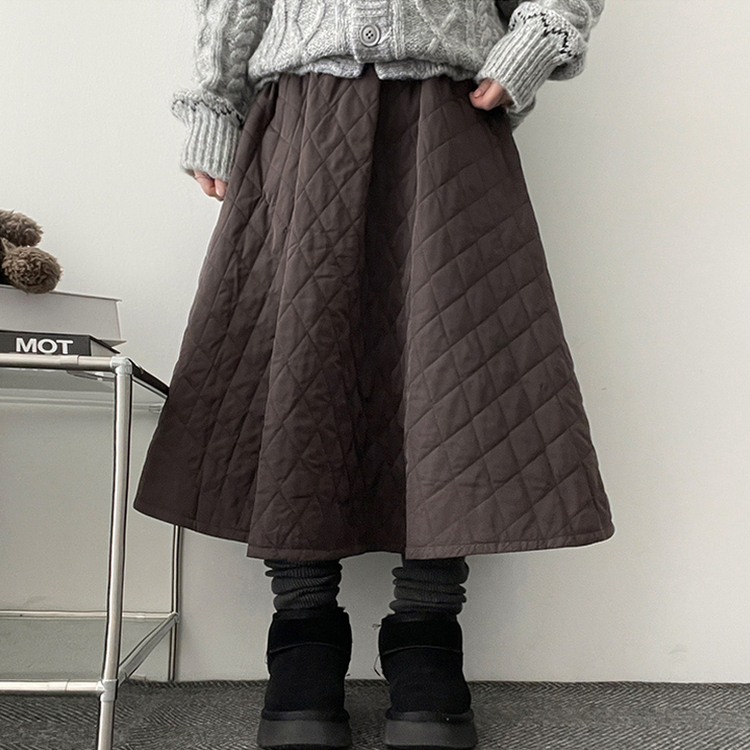 キルティングバンディングロングスカート