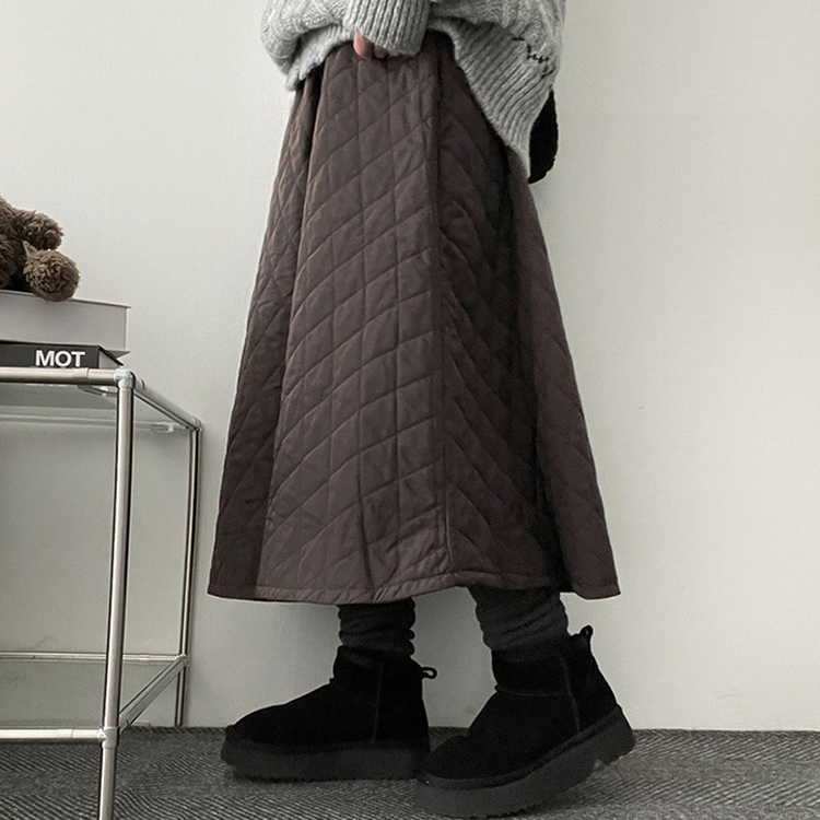 キルティングバンディングロングスカート