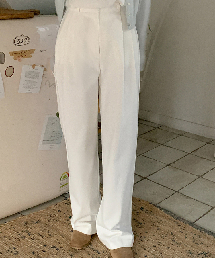 ドッパーコットンピンタックワイドパンツ