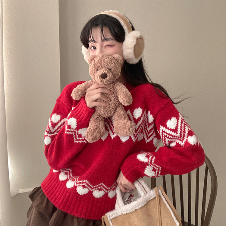 メリーハートノルディックラウンドニット