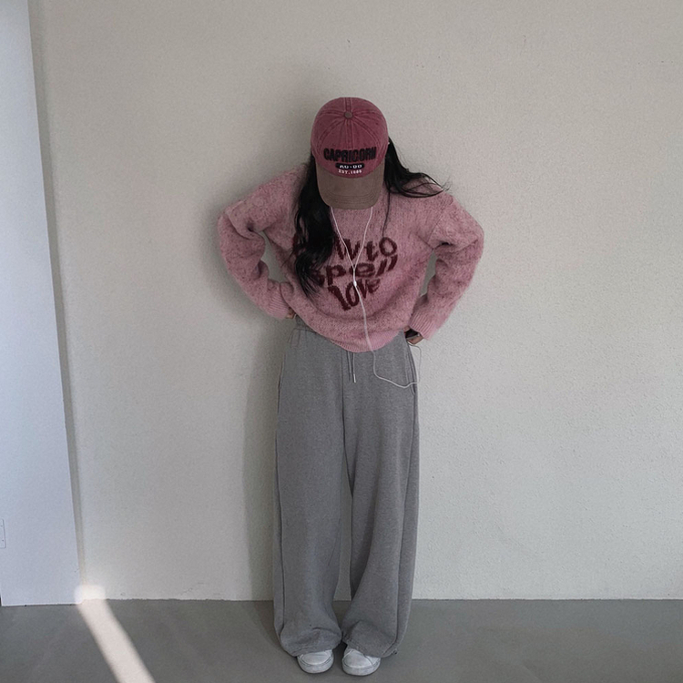 【起毛】サイドピンタックトレーニングポケットワイドパンツ(7color)