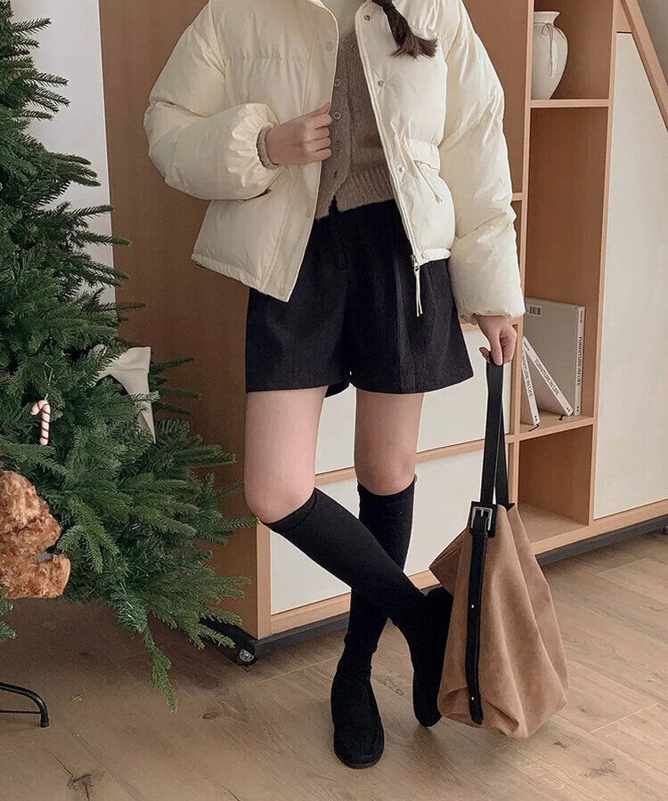 【丈別】【起毛】コーデュロイミンクハーフパンツ