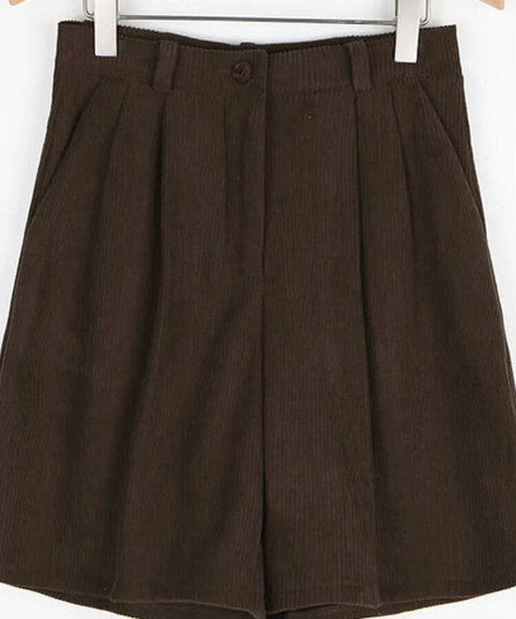 【丈別】【起毛】コーデュロイミンクハーフパンツ