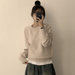 ラウンドリブデイリーニット(6color) OATMEAL