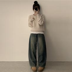 ラウンドリブデイリーニット(6color) OATMEAL