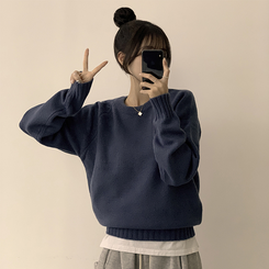 ラウンドリブデイリーニット(6color) blue