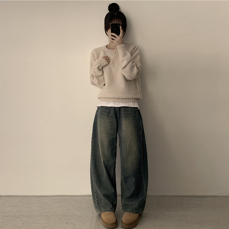 ラウンドリブデイリーニット(6color) OATMEAL