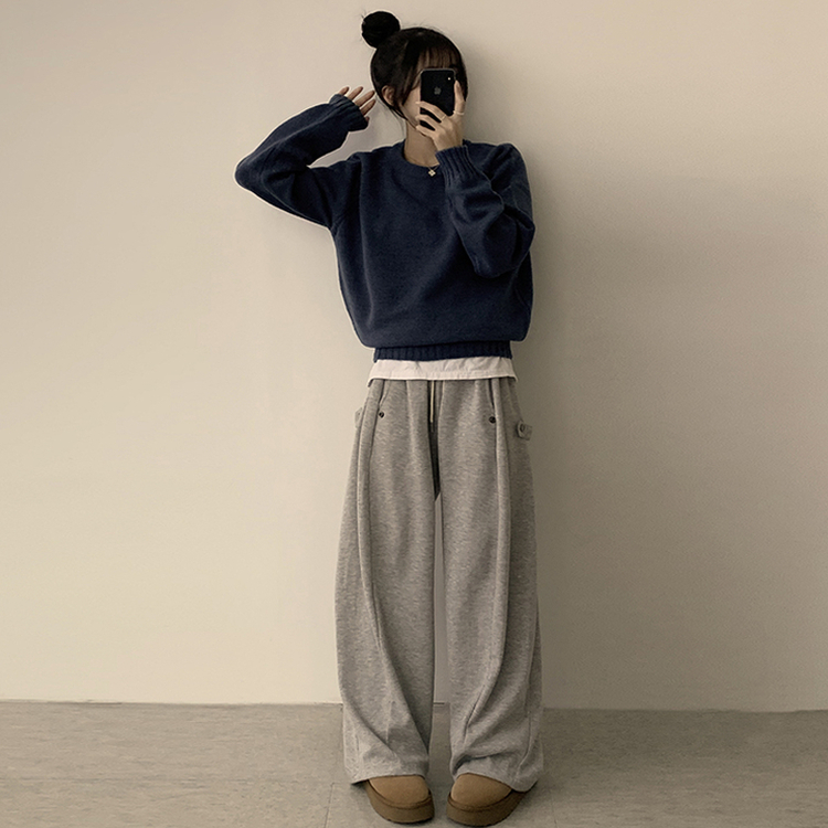 ラウンドリブデイリーニット(6color) blue