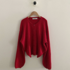 소르베 라운드 벌룬니트 크롭 가디건 9color