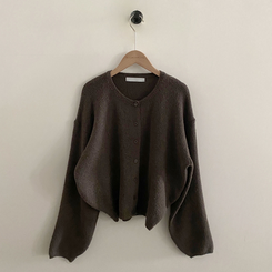 소르베 라운드 벌룬니트 크롭 가디건 9color