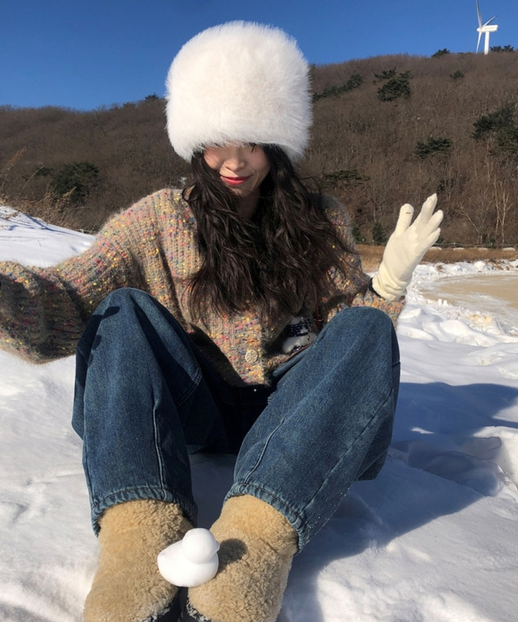 Vネッククロップニットカーディガン