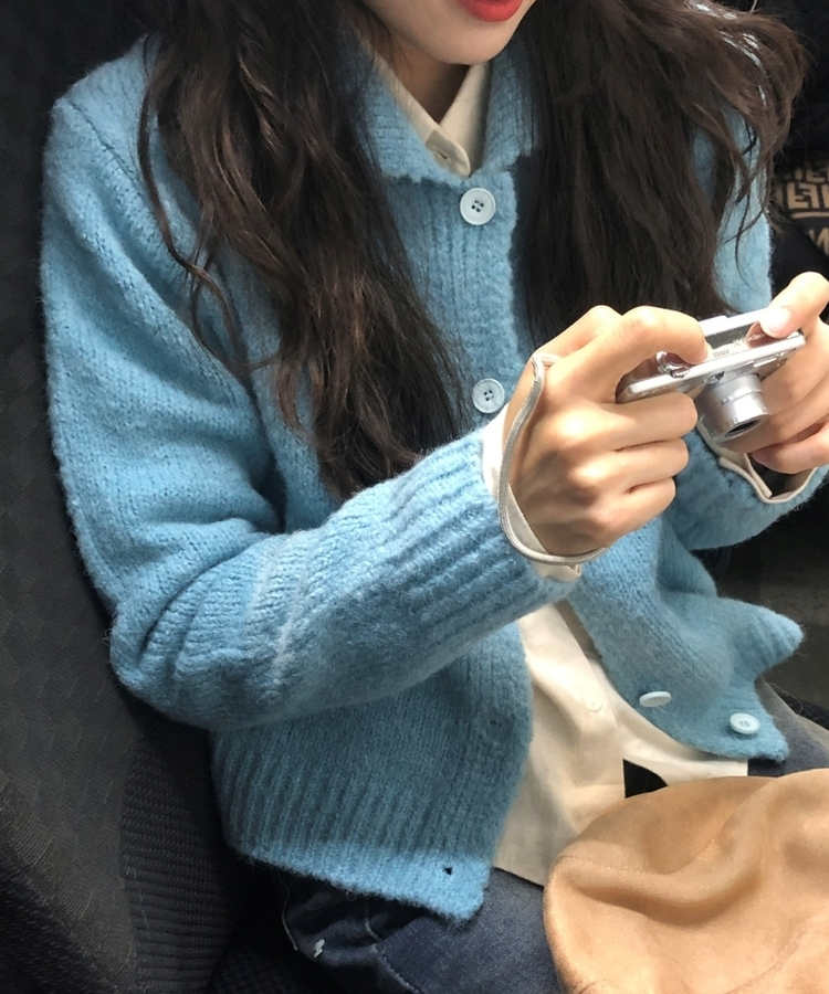 基本フィットカラーニットカーディガン(5color)