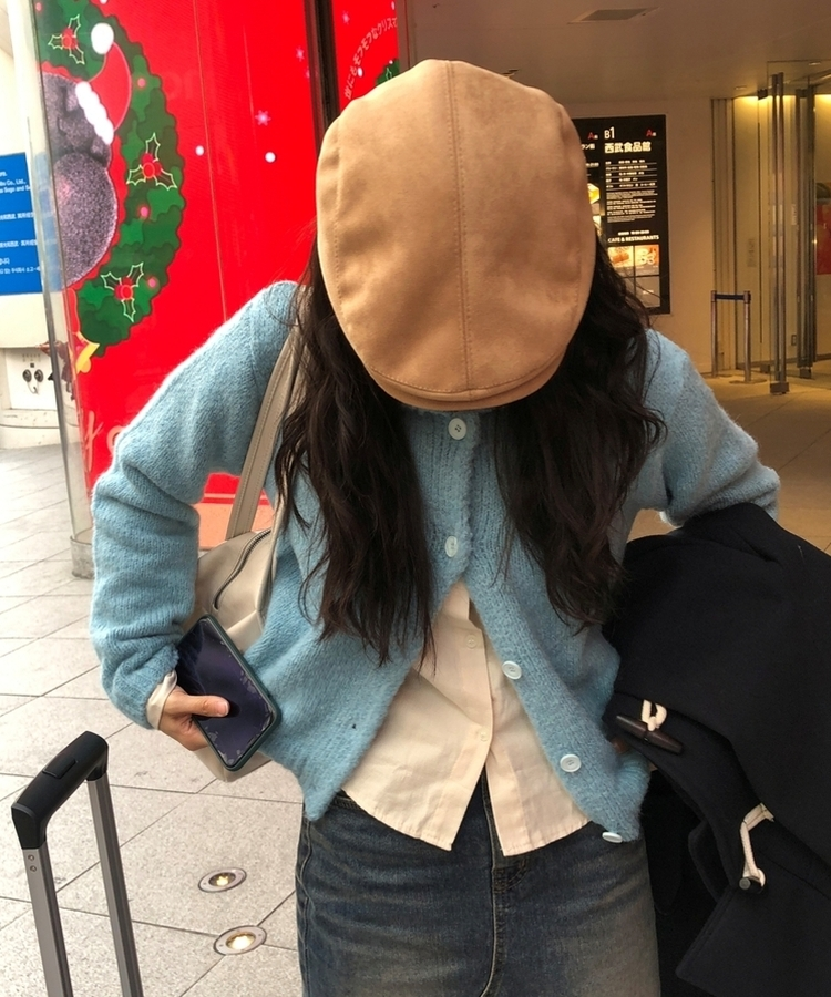 基本フィットカラーニットカーディガン(5color)