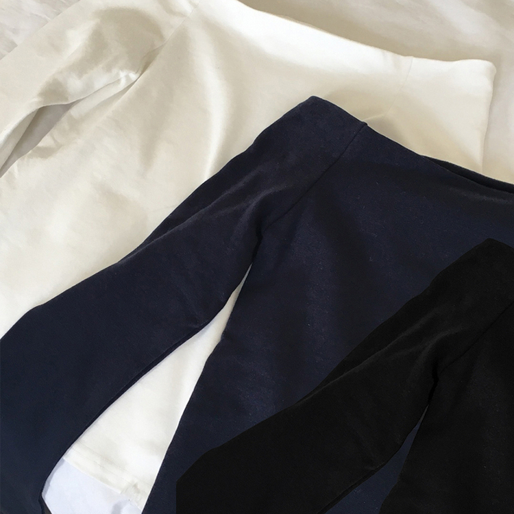 【起毛】オフショルダースリムルーズ長袖Tシャツ