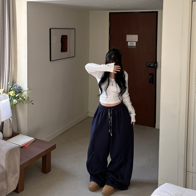 【起毛】レイヤードデイリースリム長袖Tシャツ