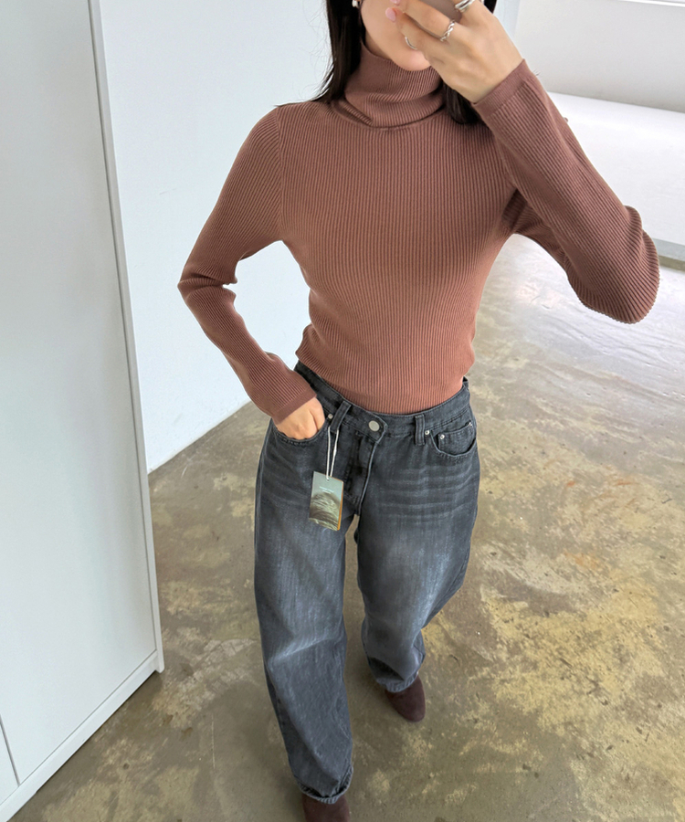 ヒーターワイドバンバンディングデニムパンツ