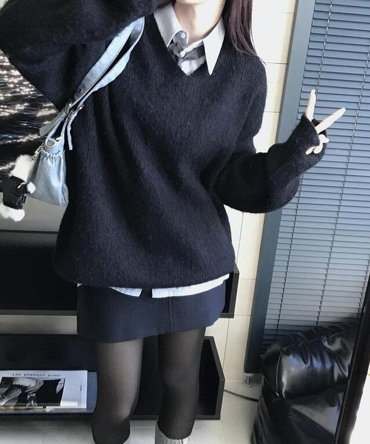 チーズVネックニット(9color)