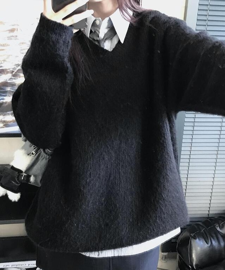 チーズVネックニット(9color)