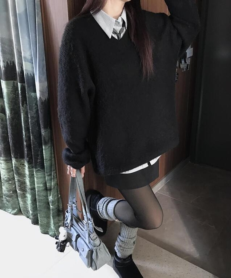 チーズVネックニット(9color)