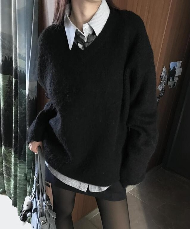 チーズVネックニット(9color)