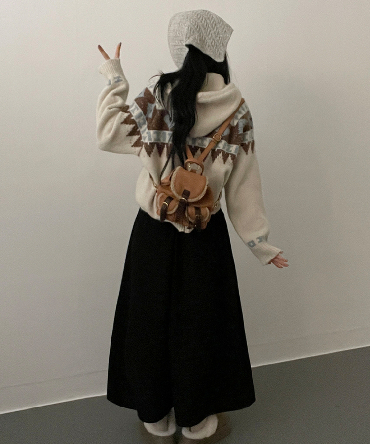 コーデュロイフレアバンディングスカート