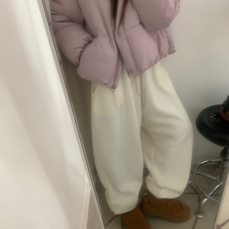 フリースウールワイドジョガーパンツ