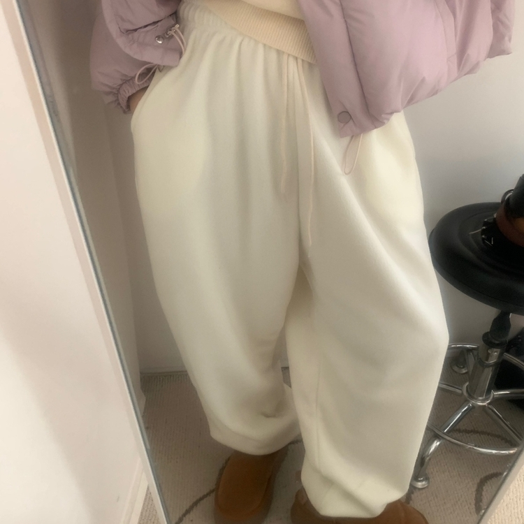 フリースウールワイドジョガーパンツ