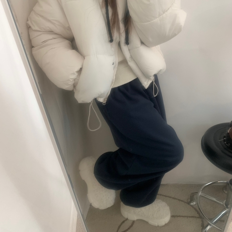 フリースウールワイドジョガーパンツ