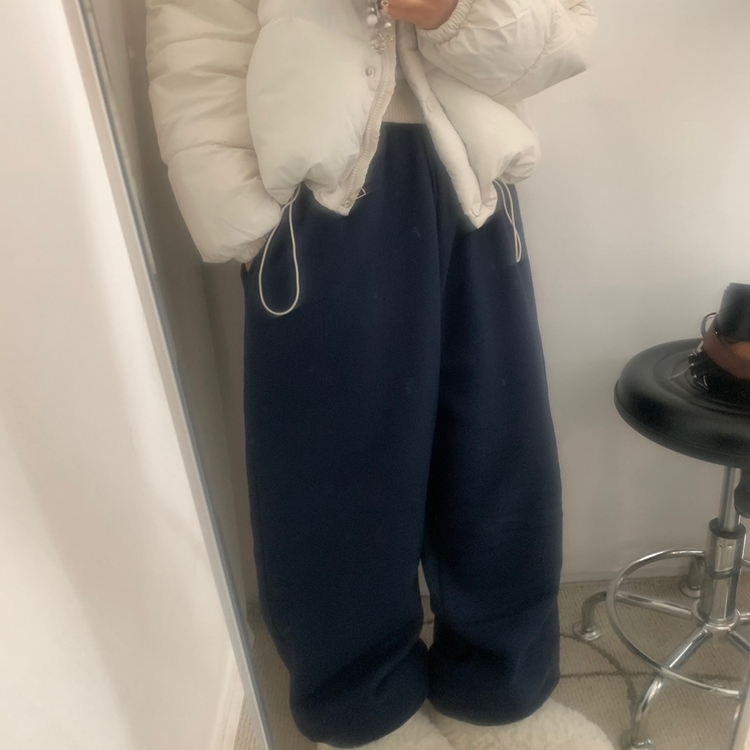 フリースウールワイドジョガーパンツ