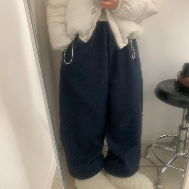 フリースウールワイドジョガーパンツ