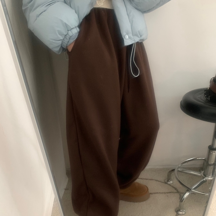 フリースウールワイドジョガーパンツ