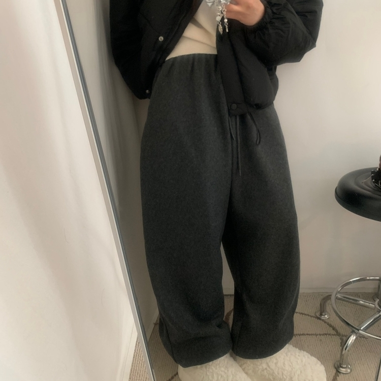 フリースウールワイドジョガーパンツ
