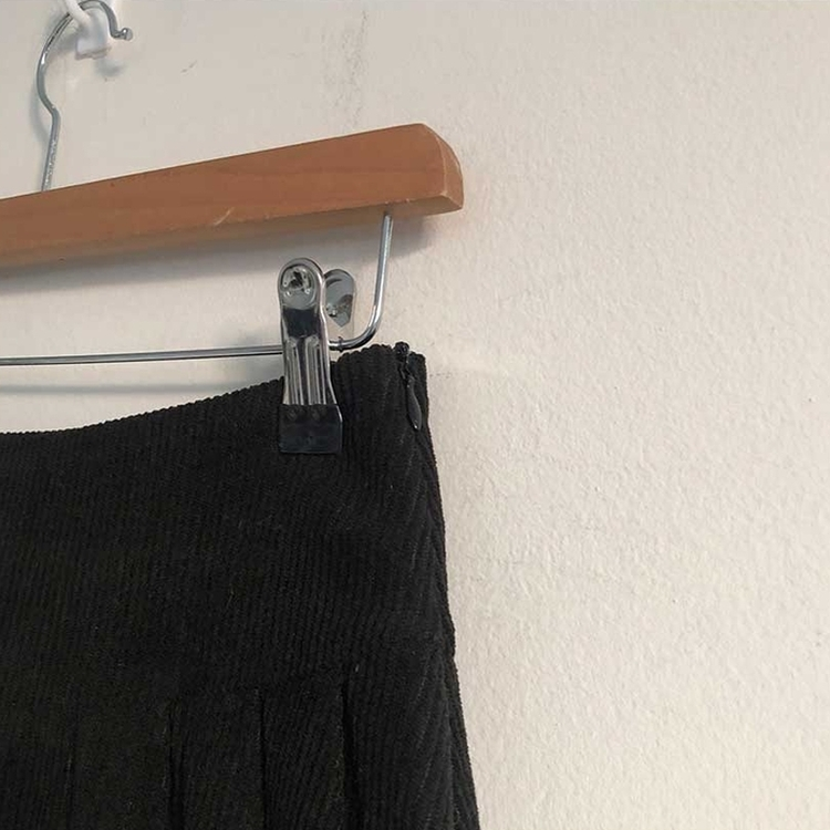 골덴 플리츠 미니스커트 치마바지