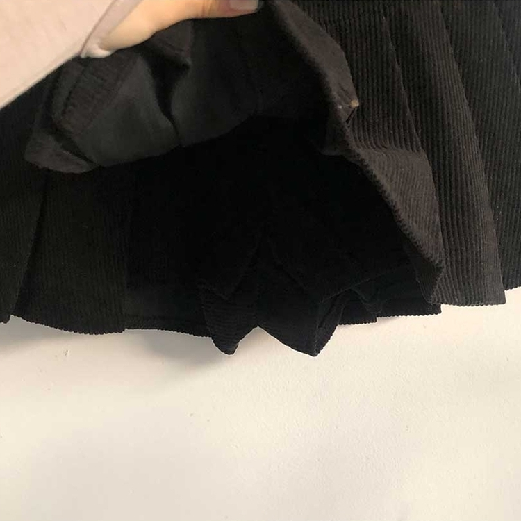 골덴 플리츠 미니스커트 치마바지