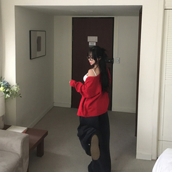 ケーブルベーシックカーディガン(6color) RED