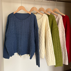 ケーブルベーシックカーディガン(6color)