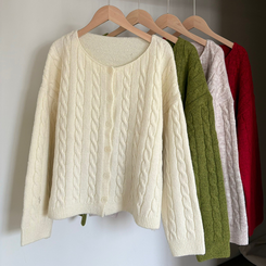 ケーブルベーシックカーディガン(6color)