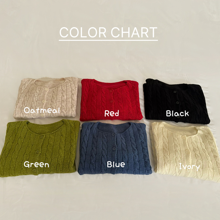 ケーブルベーシックカーディガン(6color)