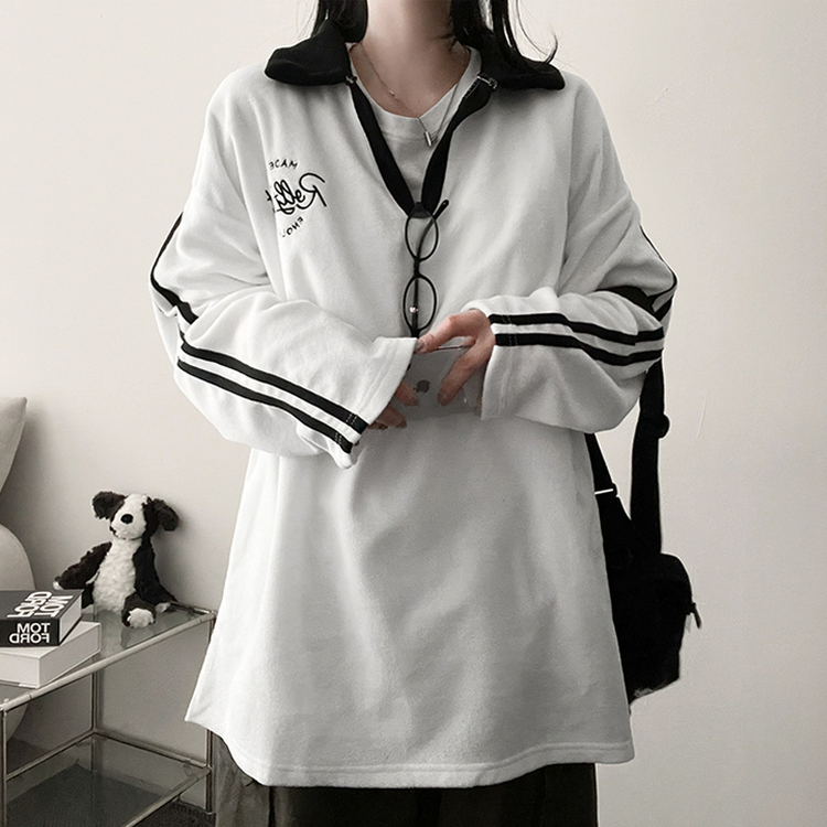 トラックラインバイカラーフリースTシャツ