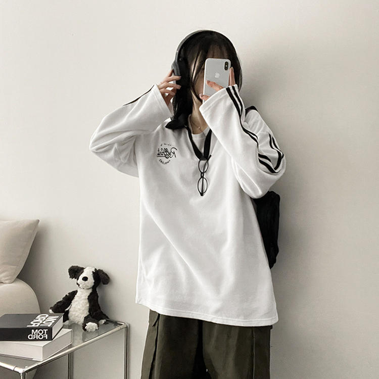 トラックラインバイカラーフリースTシャツ