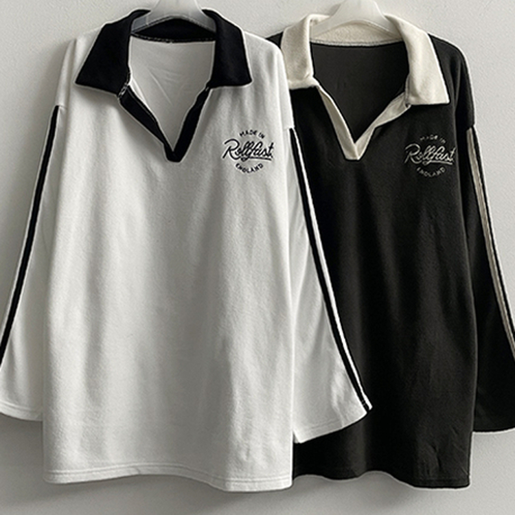 トラックラインバイカラーフリースTシャツ