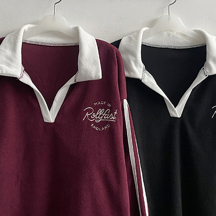 トラックラインバイカラーフリースTシャツ
