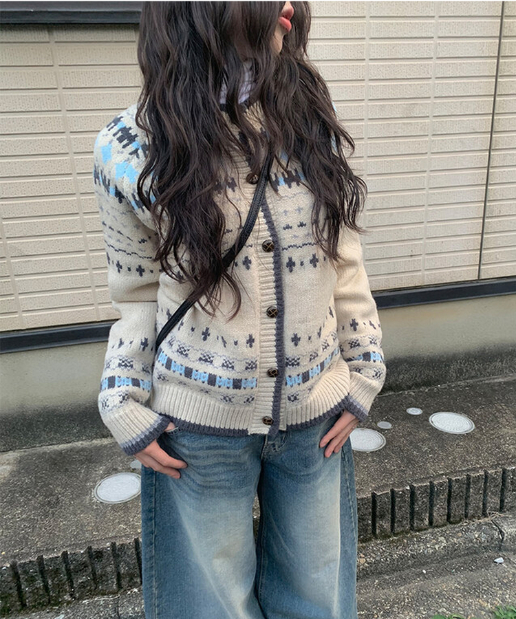 ノルディックニットカーディガン
