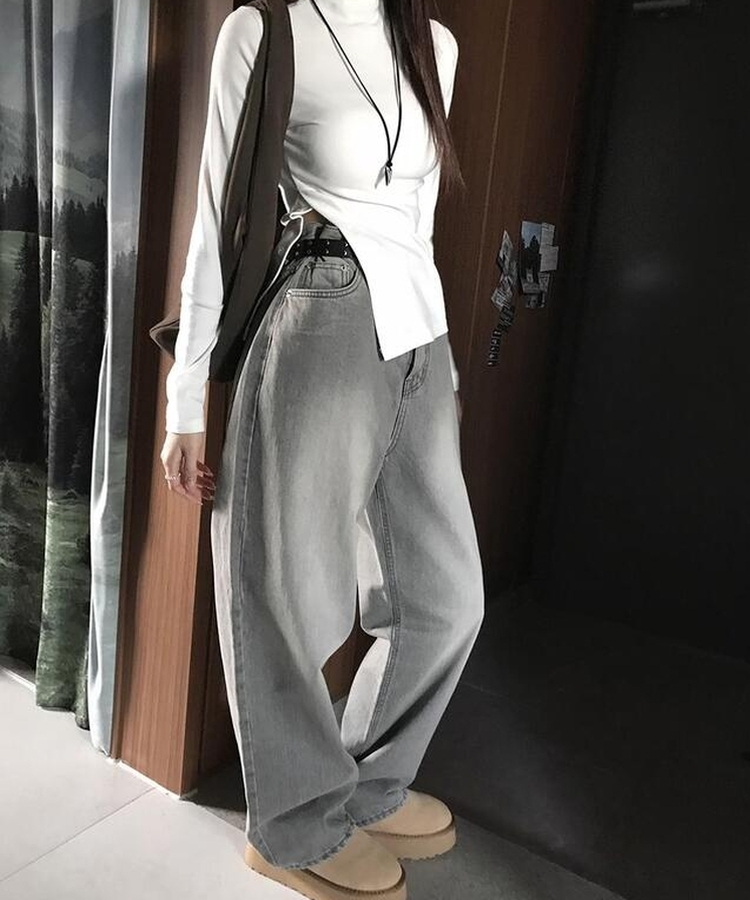 アンロックデニムワイドパンツ