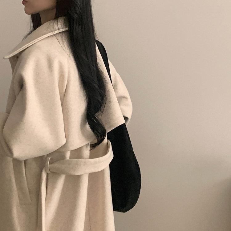 체르닌 프리미엄 허리벨트 싱글 롱코트 4color 크림