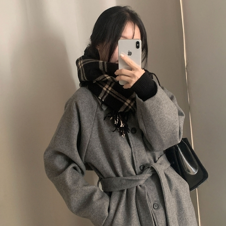 체르닌 프리미엄 허리벨트 싱글 롱코트 4color 차콜