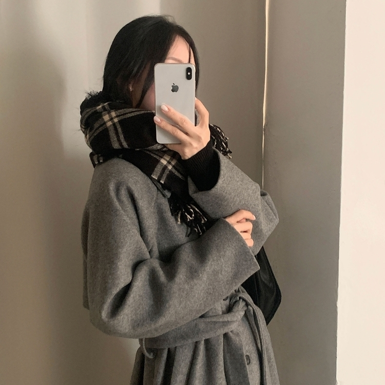 체르닌 프리미엄 허리벨트 싱글 롱코트 4color 차콜